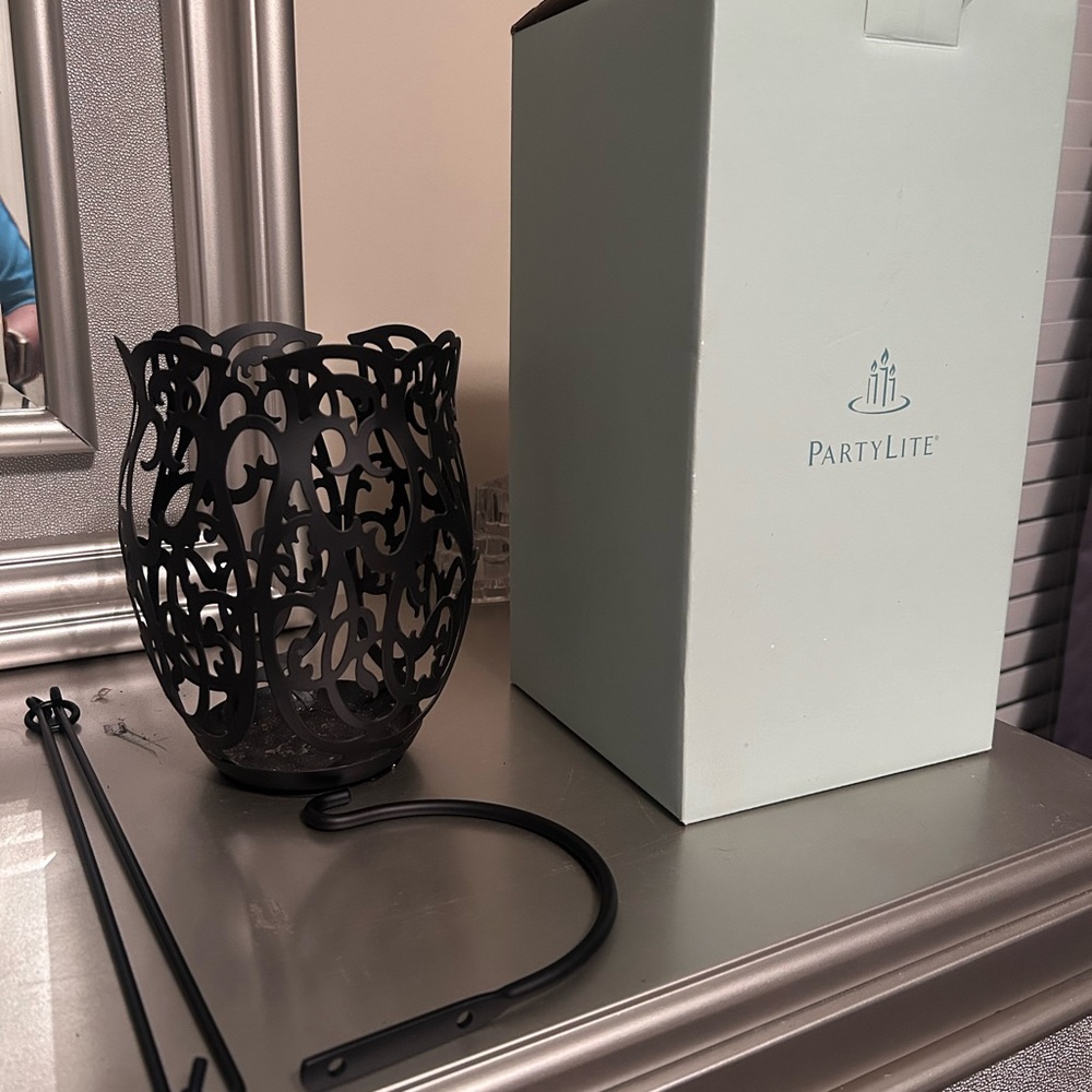 PartyLite Intricate Black Candle Holder